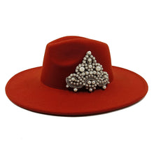 Load image into Gallery viewer, The PEARLfect ⚪️ Pearl Fedora Hat - Alabaster Box Boutique
