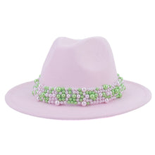 Load image into Gallery viewer, The “PEARLfect Pink & Green 💕💚” Fedoras - Alabaster Box Boutique