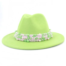 Load image into Gallery viewer, The “PEARLfect Pink & Green 💕💚” Fedoras - Alabaster Box Boutique