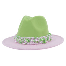 Load image into Gallery viewer, The “PEARLfect Pink & Green 💕💚” Fedoras - Alabaster Box Boutique