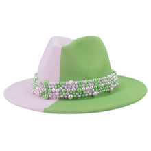 Load image into Gallery viewer, The “PEARLfect Pink & Green 💕💚” Fedoras - Alabaster Box Boutique