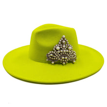 Load image into Gallery viewer, The PEARLfect ⚪️ Pearl Fedora Hat - Alabaster Box Boutique