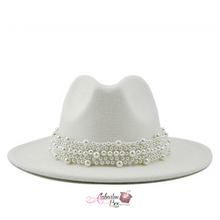 Load image into Gallery viewer, The PEARLfect ⚪️ Fedora Hat - Alabaster Box Boutique