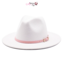Load image into Gallery viewer, AHEAD Of Them ALL- Fedora Hats 🎩 w/ Pink Leather Belt Buckle - Alabaster Box Boutique