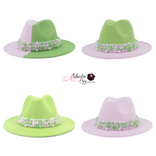Load image into Gallery viewer, The “PEARLfect Pink & Green 💕💚” Fedoras - Alabaster Box Boutique