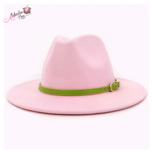 Load image into Gallery viewer, AHEAD Of Them ALL- Pink & Green Hats ๐๐ w/ Green Leather Belt Buckle - Alabaster Box Boutique