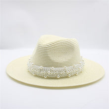 Load image into Gallery viewer, The PEARLfect Straw ⚪️ Fedora Hat - Alabaster Box Boutique