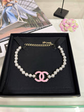 Load image into Gallery viewer, The PEARLfect ⚪️ Pink Double C Pearl Necklace