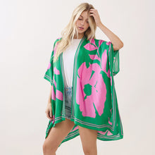 Load image into Gallery viewer, “Pretty Girl Floral 💞💚 Light-Weight" Kimono Poncho - Alabaster Box Boutique