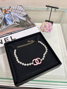 The PEARLfect ⚪️ Pink Double C Pearl Necklace