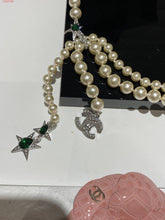 Load image into Gallery viewer, CC ⚪️💚 Pearl Emerald Star Necklace