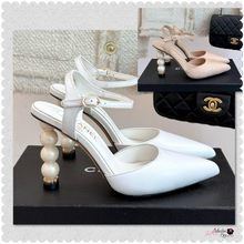 Load image into Gallery viewer, CC- Pearl ⚪️ Pointed Toe Pumps