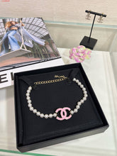 Load image into Gallery viewer, The PEARLfect ⚪️ Pink Double C Pearl Necklace