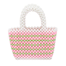 Load image into Gallery viewer, Pearl ⚪️ Pink 💕💚 Green&quot; Tote Bag
