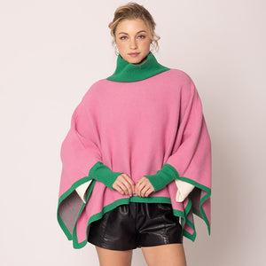 “Pretty Girl 💕💚 Plaid & Solid Knit Ponchos” Pre-Order