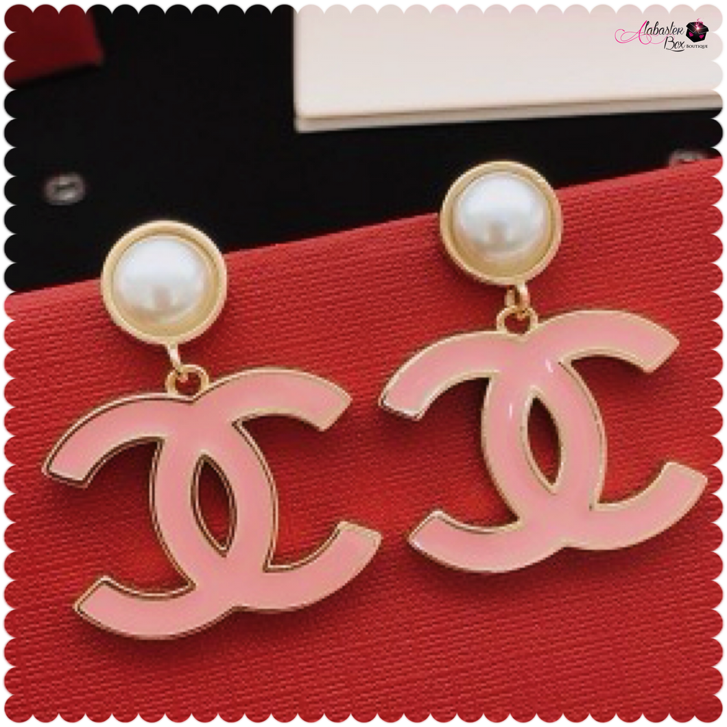 CC💕 Light Pink & Pearl Earrings