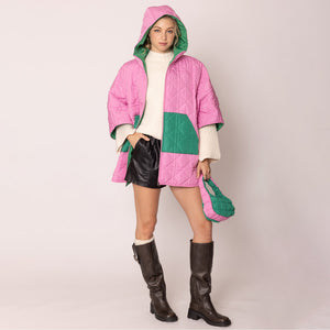 “Pretty Girl 💕💚 Checkered & Houndstooth Poncho