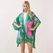 Load image into Gallery viewer, “Pretty Girl Floral 💞💚 Light-Weight" Kimono Poncho - Alabaster Box Boutique