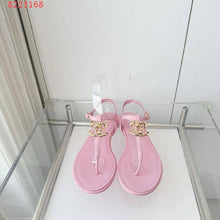 Load image into Gallery viewer, CC- Gold &amp; Pearl 💕🖤💛 Emblem Sandals - Alabaster Box Boutique