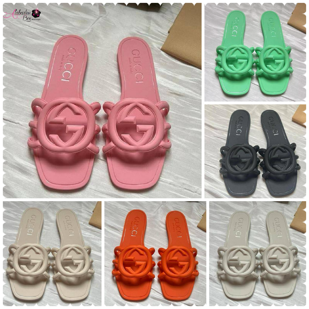 GG 💕🧡🖤🤍💚 Interlocking G Slide Sandal