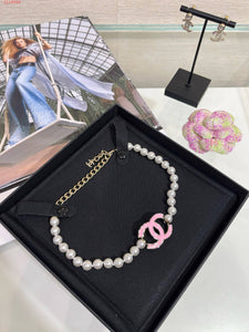 The PEARLfect ⚪️ Pink Double C Pearl Necklace