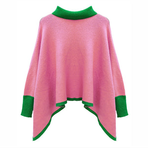 “Pretty Girl 💕💚 Plaid & Solid Knit Ponchos” Pre-Order