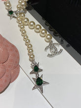 Load image into Gallery viewer, CC ⚪️💚 Pearl Emerald Star Necklace