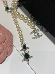 CC ⚪️💚 Pearl Emerald Star Necklace