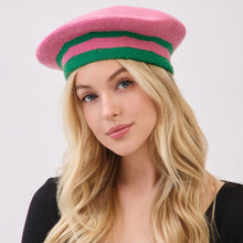 Load image into Gallery viewer, The “Pretty 💕💚 Girl Stripe Beret”