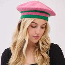 Load image into Gallery viewer, The “Pretty 💕💚 Girl Stripe Beret”