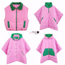 Load image into Gallery viewer, “Pretty Girl 💕💚 Checkered &amp; Houndstooth Poncho
