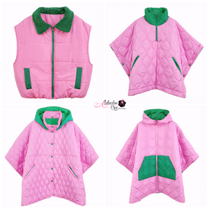 “Pretty Girl 💕💚 Checkered & Houndstooth Poncho