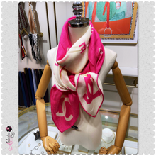 Load image into Gallery viewer, CC- Hot Pink 💗 &amp; Ivory Monogram Scarf