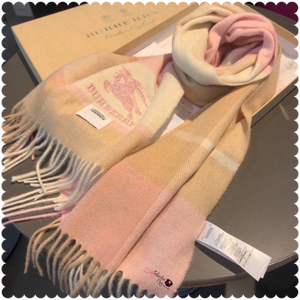 BB- Blush Pink ☺️ & Tan Cashmere Scarf