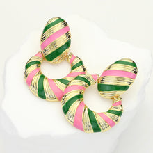 Load image into Gallery viewer, “Pretty 💕💚 Enamored” Earrings