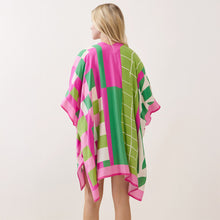 Load image into Gallery viewer, “Pretty Girl Geo 💞💚 Light-Weight" Kimono Poncho - Alabaster Box Boutique