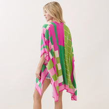 Load image into Gallery viewer, “Pretty Girl Geo 💞💚 Light-Weight" Kimono Poncho - Alabaster Box Boutique