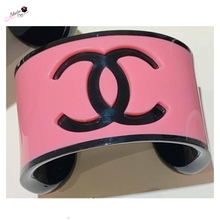 Load image into Gallery viewer, CC 💕🖤 Pink &amp; Black Cuff Bracelet