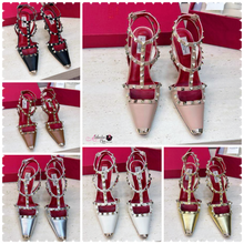 Load image into Gallery viewer, V- Rockstud ✨ Kidskin Pumps 100mm