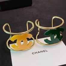 Load image into Gallery viewer, CC ⚪️ Open Cuff Gold Bracelet