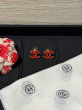 Load image into Gallery viewer, CC- Red ♥️ Black Stud Earrings