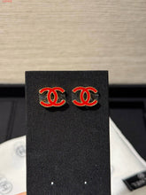 Load image into Gallery viewer, CC- Red ♥️ Black Stud Earrings