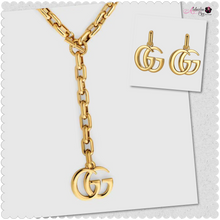 Load image into Gallery viewer, GG 💛 🩶 Marmont Necklace &amp; Earrings