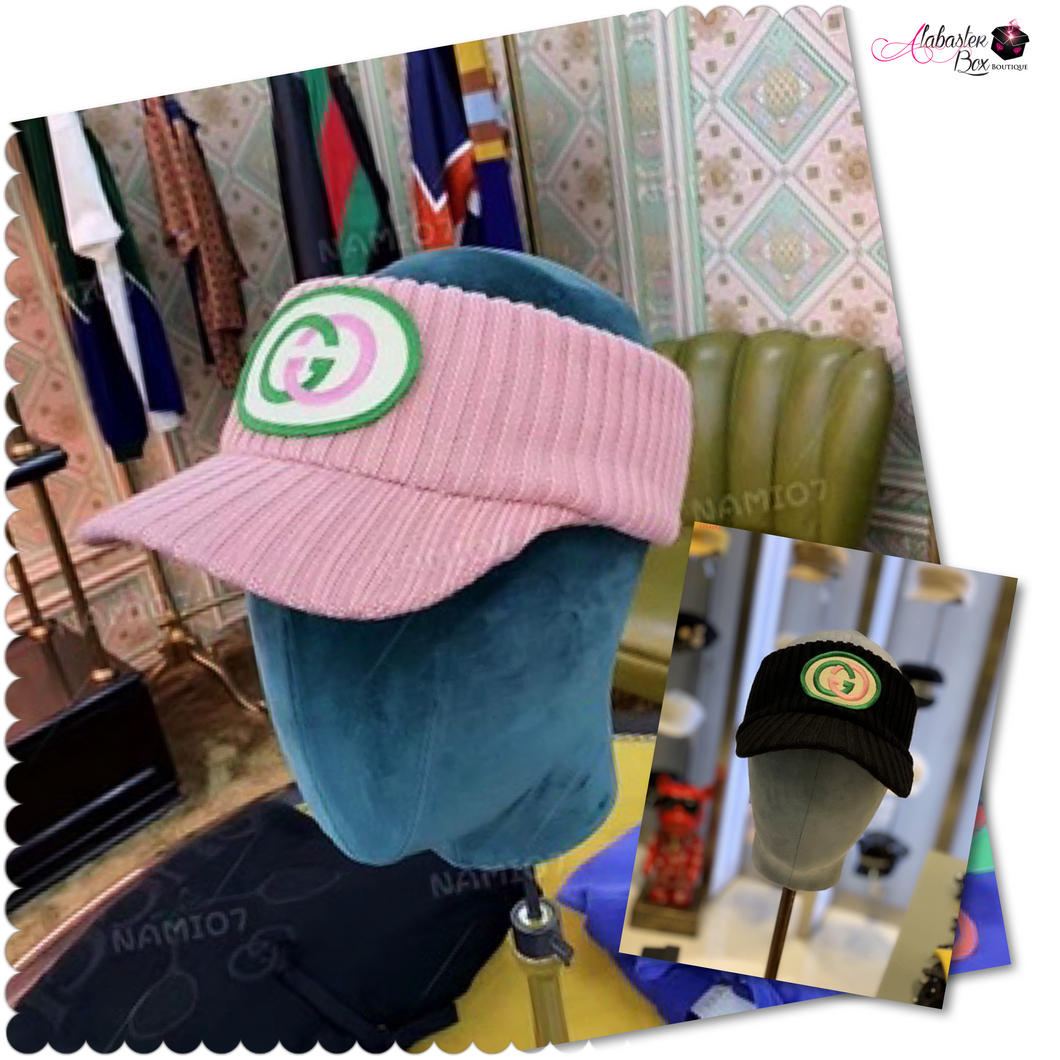 GG 💕💚 Pink & Green Interlocking G Patch Visor Hat