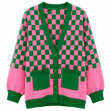 Load image into Gallery viewer, “Pretty Girl 💕💚 Checkered Cardigan”
