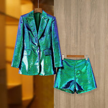 Load image into Gallery viewer, “OH 💙 That’s So Lisha 💙” Sequin Short Suit