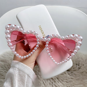 Pink 💕 Heart Pearl Sunglasses