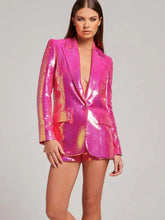 Load image into Gallery viewer, “OH 💕 That’s So Adrienne 💕” Sequin Short Suit