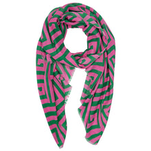 Load image into Gallery viewer, “Pretty Girl 💕💚 Geometric Print Light-Weight” Scarf