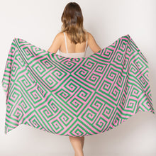 Load image into Gallery viewer, “Pretty Girl 💕💚 Geometric Print Light-Weight” Scarf